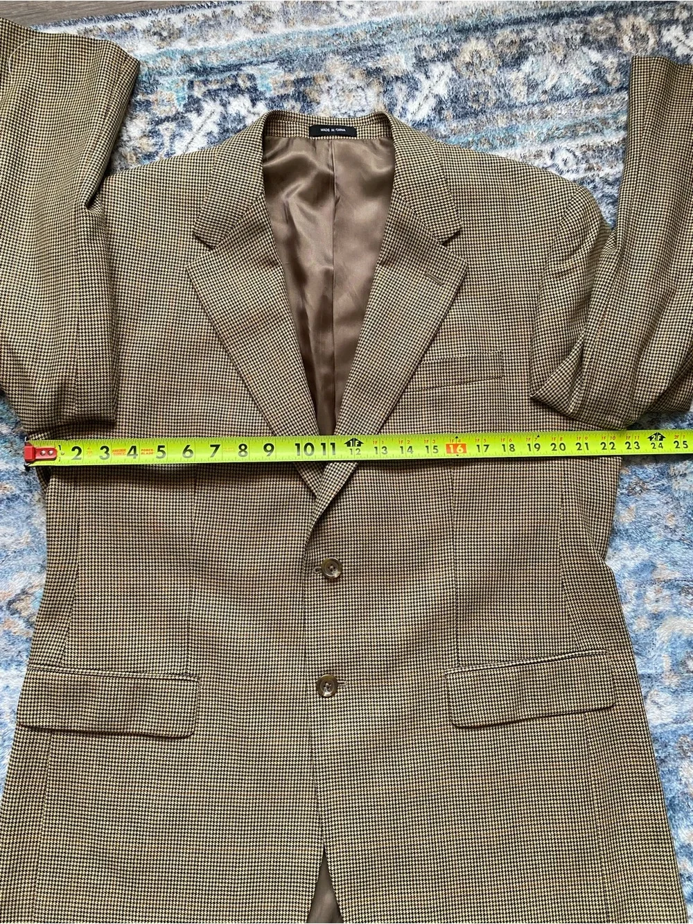 Lauren Ralph Lauren Vintage Silk Wool Houndstooth Blazer 42R